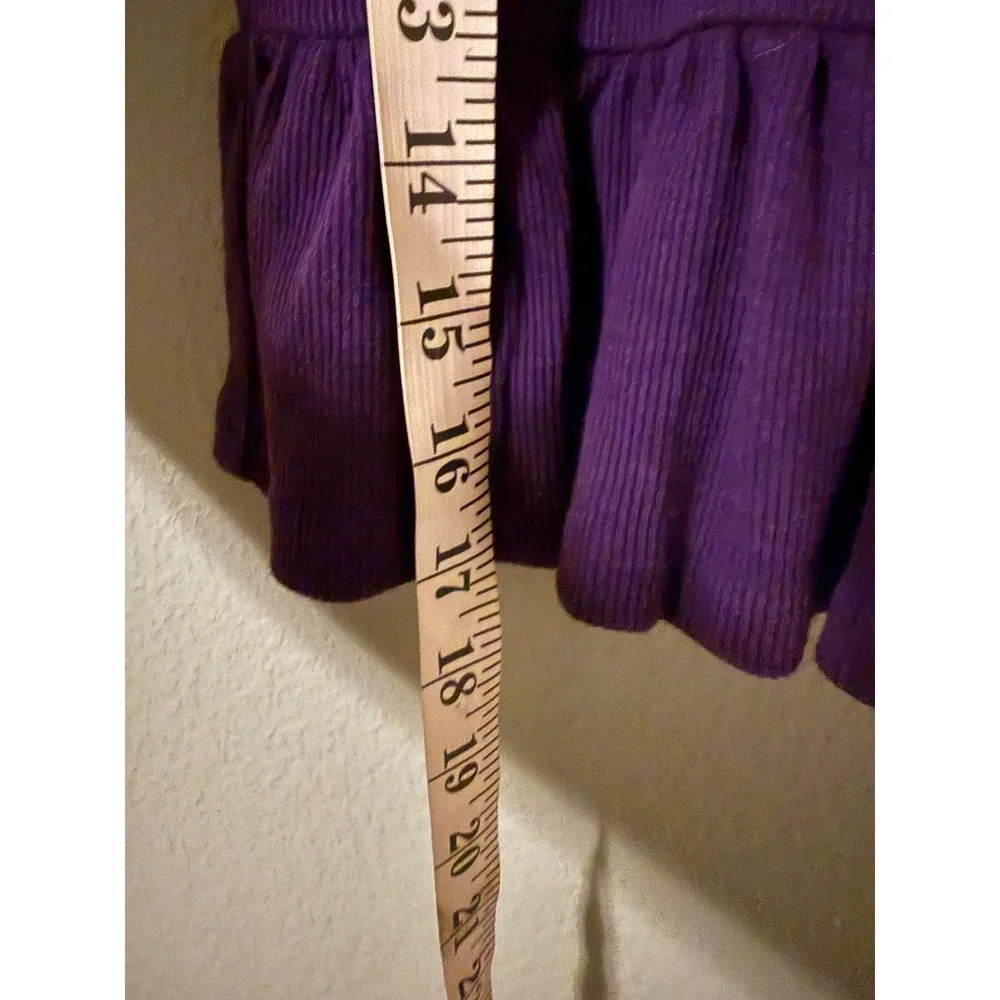 Ralph Lauren Purple Waffle Knit Peplum‎ Henley Top Baby Girls 18M Long Sleeve